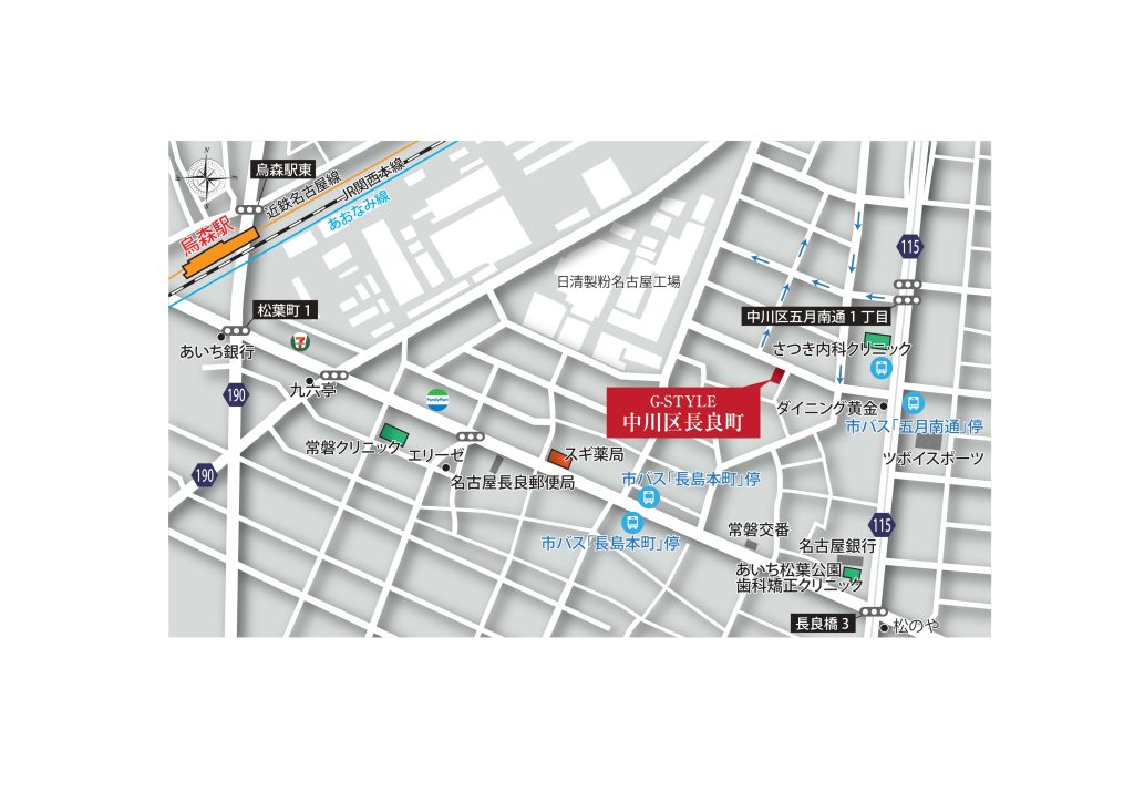 G-STYLE中川区長良町 現地案内図